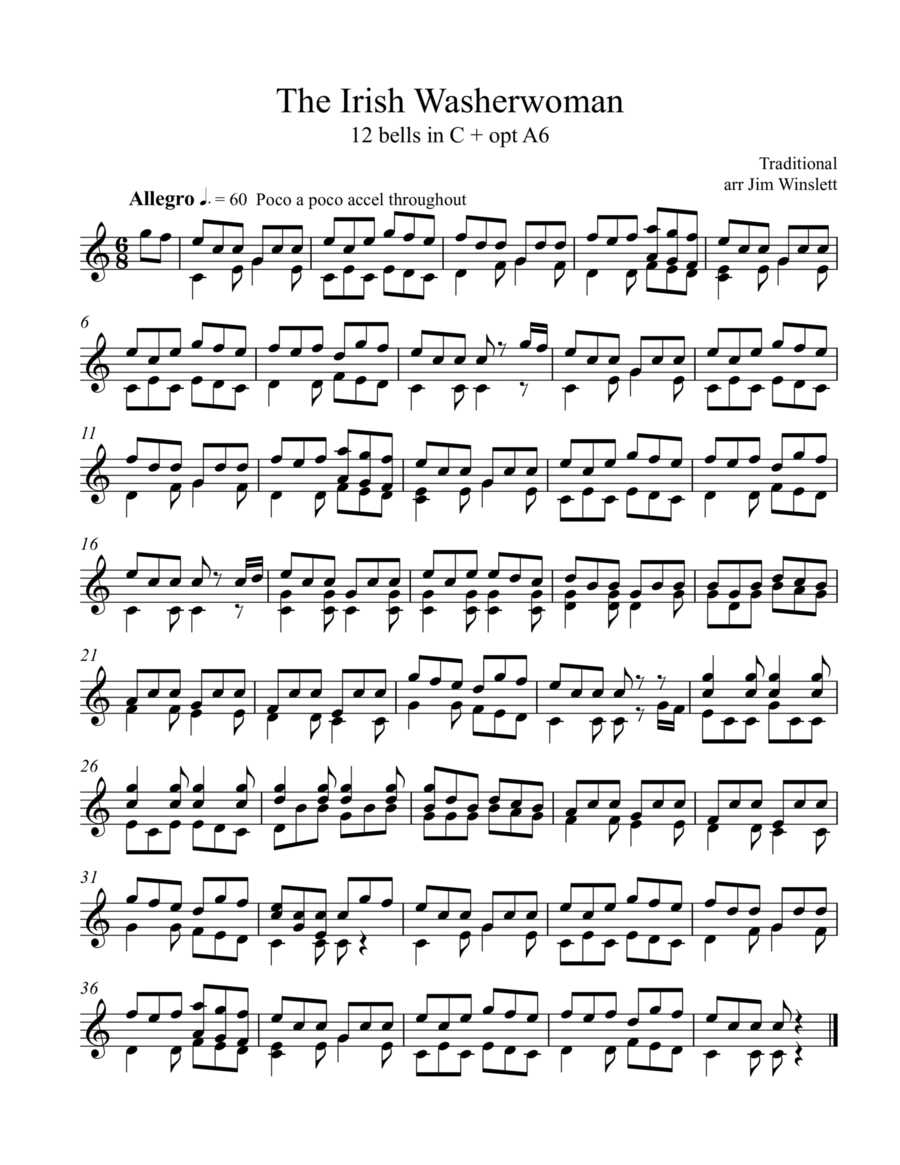 The Irish Washerwoman Handbell Choir scores gallery preview page 1