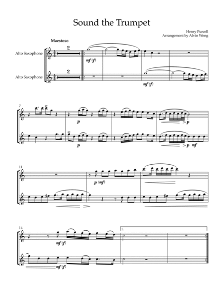 Sound The Trumpet - Duo for Saxophone(s) and/or Clarinet(s) Chamber Music scores gallery preview page 4
