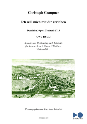 Book cover for Graupner Christoph Cantata Ich will mich mit dir verloben GWV 1161/13
