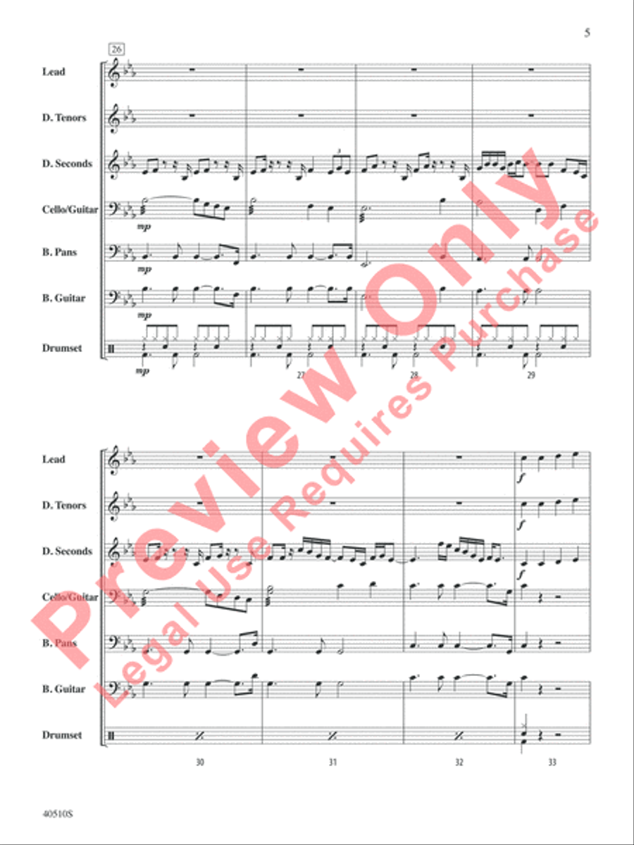 Europa (Earth's Cry Heaven's Smile) Steel Drum Band scores gallery preview page 6