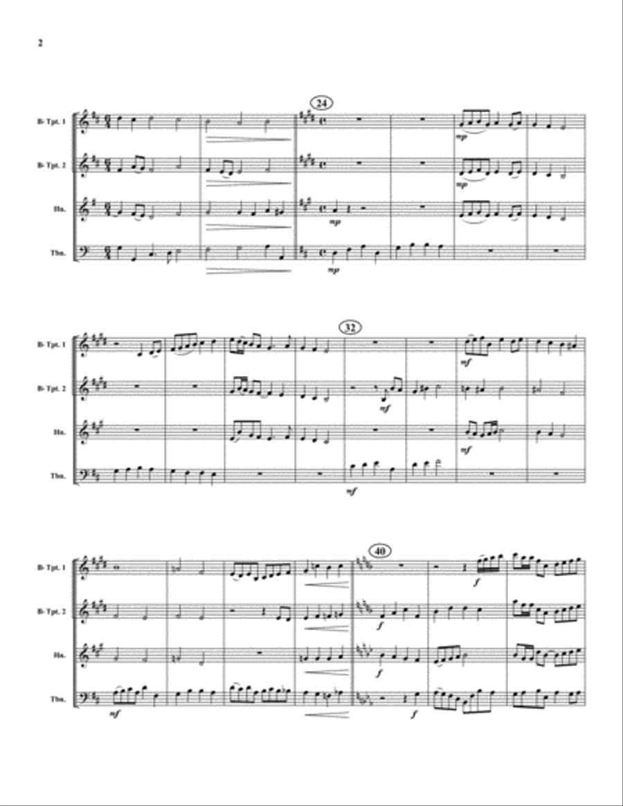 Jesus Christ is Risen Today Brass Quartet scores gallery preview page 2