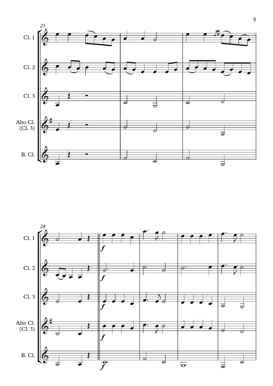 Nancy Mulligan Clarinet Quartet scores gallery preview page 5