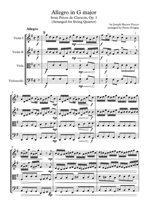 Allegro in G major, from Pièces de Clavecin, Op. 1 (Arranged for String Quartet)