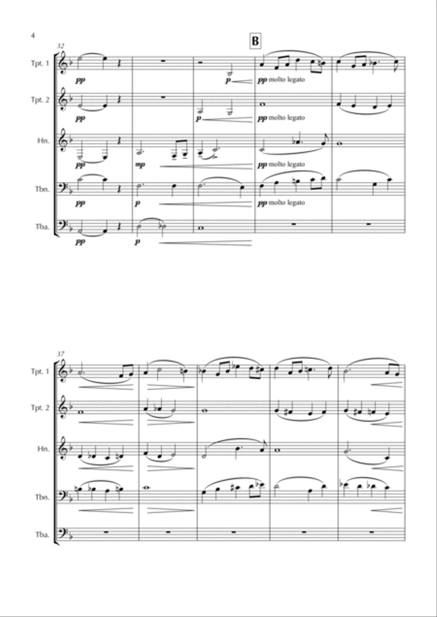 Våren | Last Spring Våren | Last Spring Brass Ensemble scores gallery preview page 4