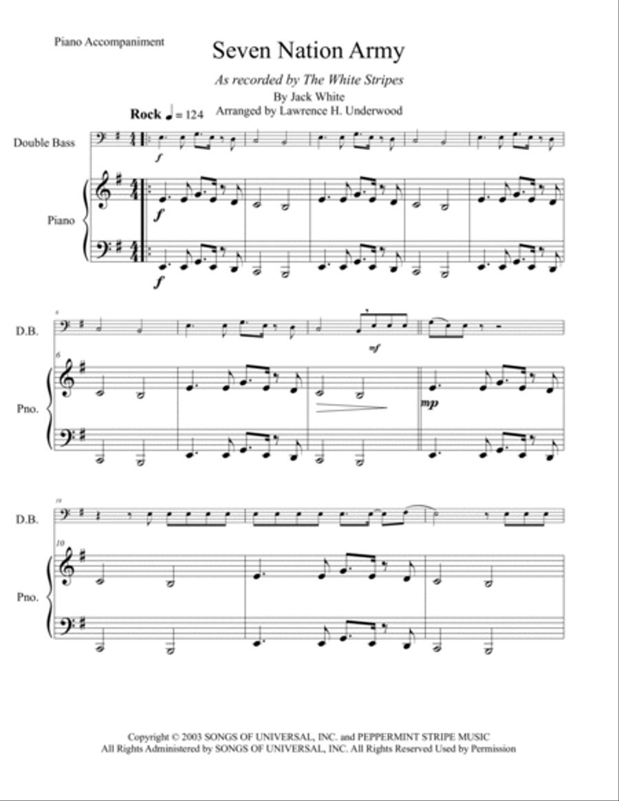 Seven Nation Army Double Bass scores gallery preview page 2