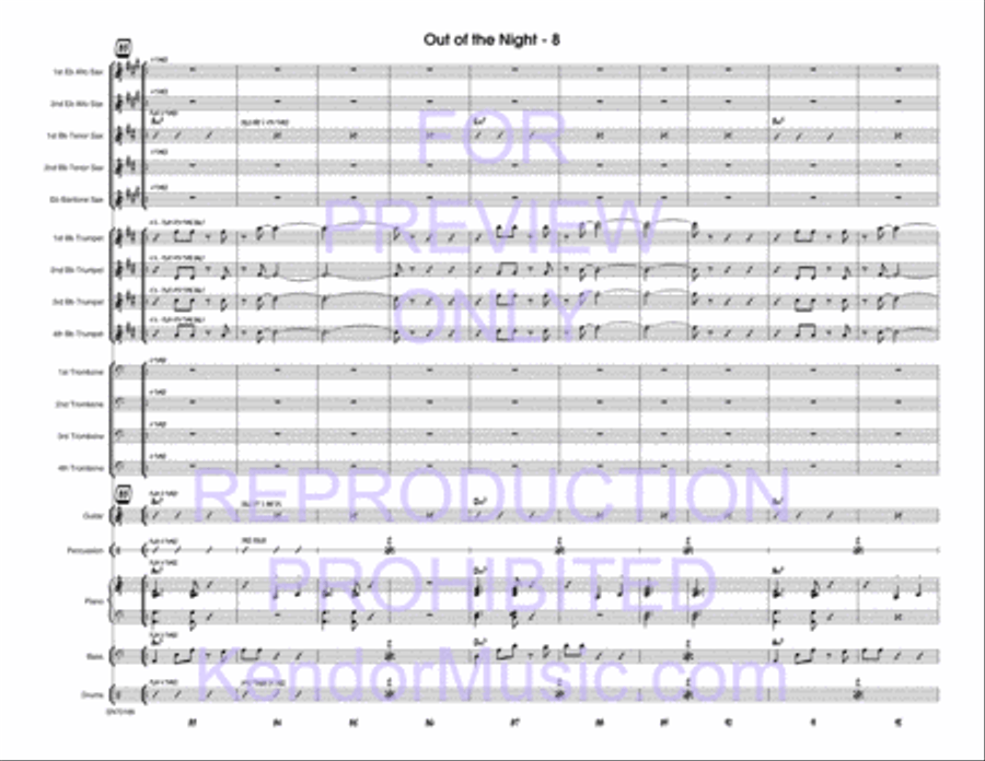 Out Of The Night (Dark Orchid) Jazz Ensemble scores gallery preview page 9