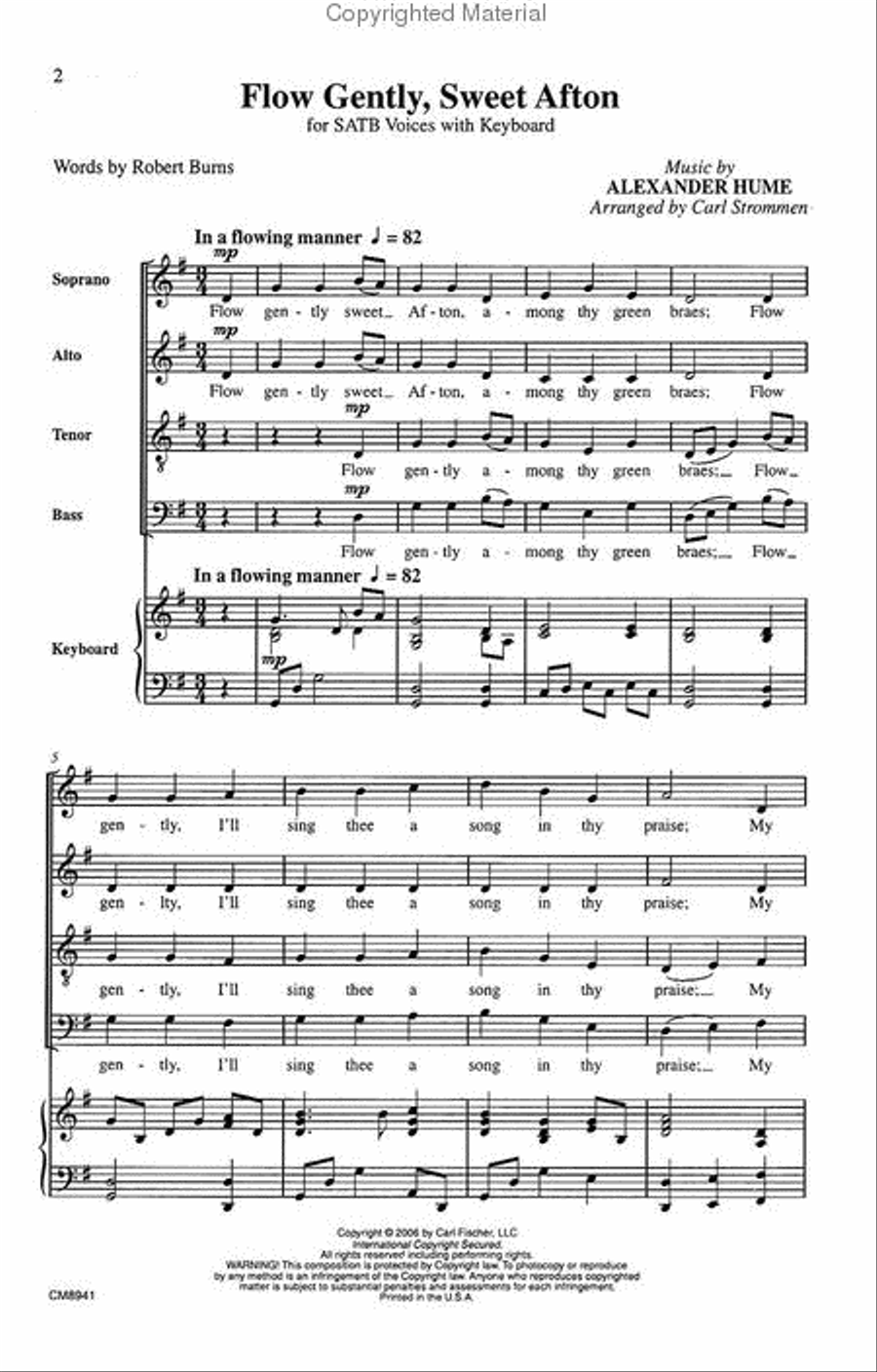 Flow Gently, Sweet Afton 4-Part scores gallery preview page 2