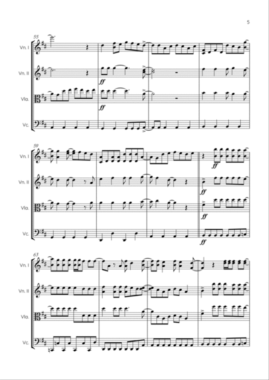 Friday I'm In Love String Quartet scores gallery preview page 5