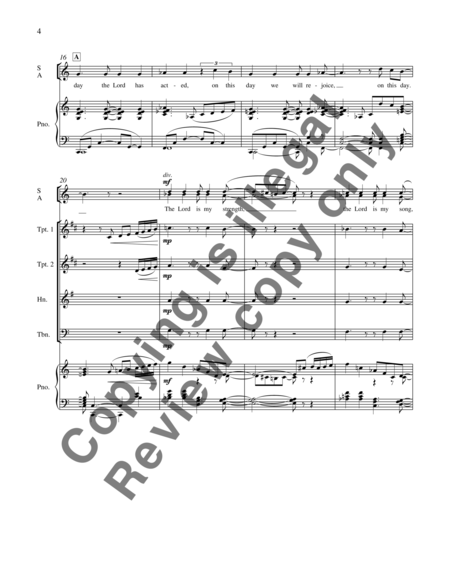 The Lord is my Strength (Brass Quartet Score)