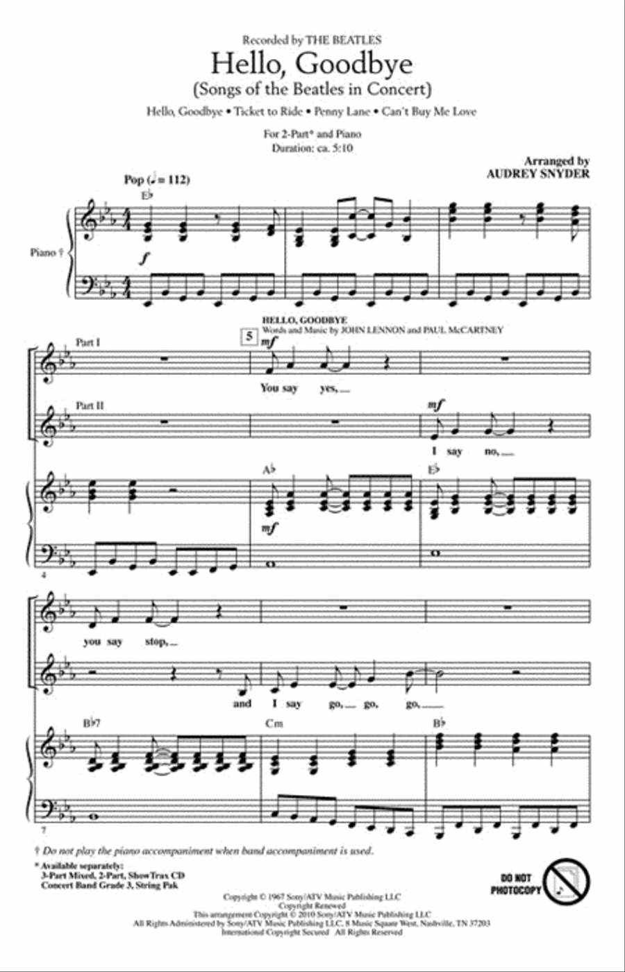 Hello, Goodbye 2-Part scores gallery preview page 2