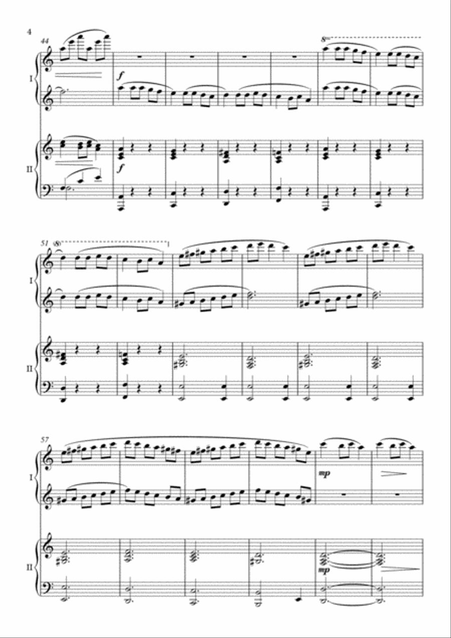 Carol Of The Bells - Piano, 4 Hands 1 Piano, 4-Hands scores gallery preview page 4
