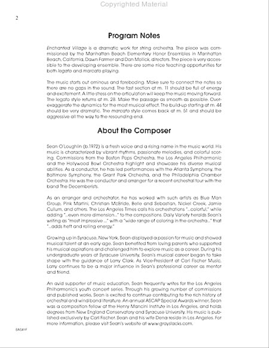 Enchanted Village Enchanted Village String Orchestra scores gallery preview page 3