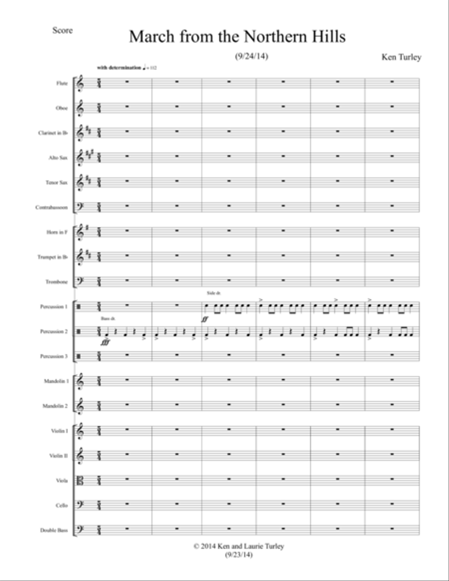 March From The Northern Hills Full Orchestra scores gallery preview page 1
