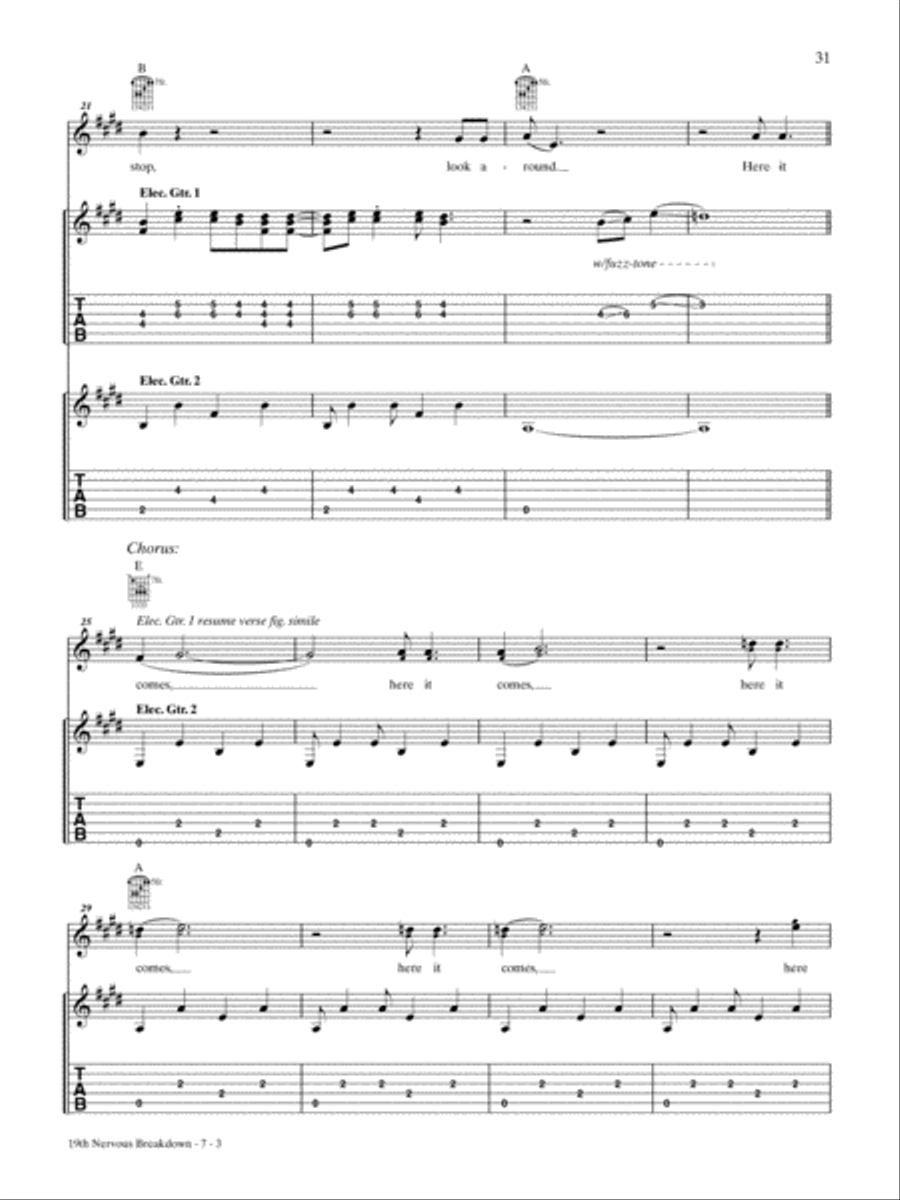 19th Nervous Breakdown Guitar Tablature scores gallery preview page 3