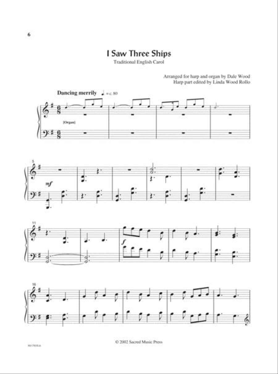 Christmas Album for Harp and Organ - Harp Part Harp scores gallery preview page 6