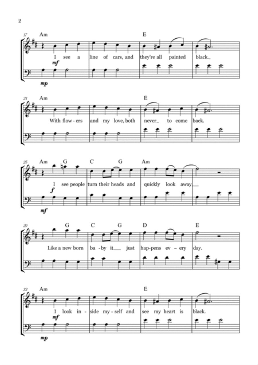 Paint It, Black Trumpet Duet scores gallery preview page 2