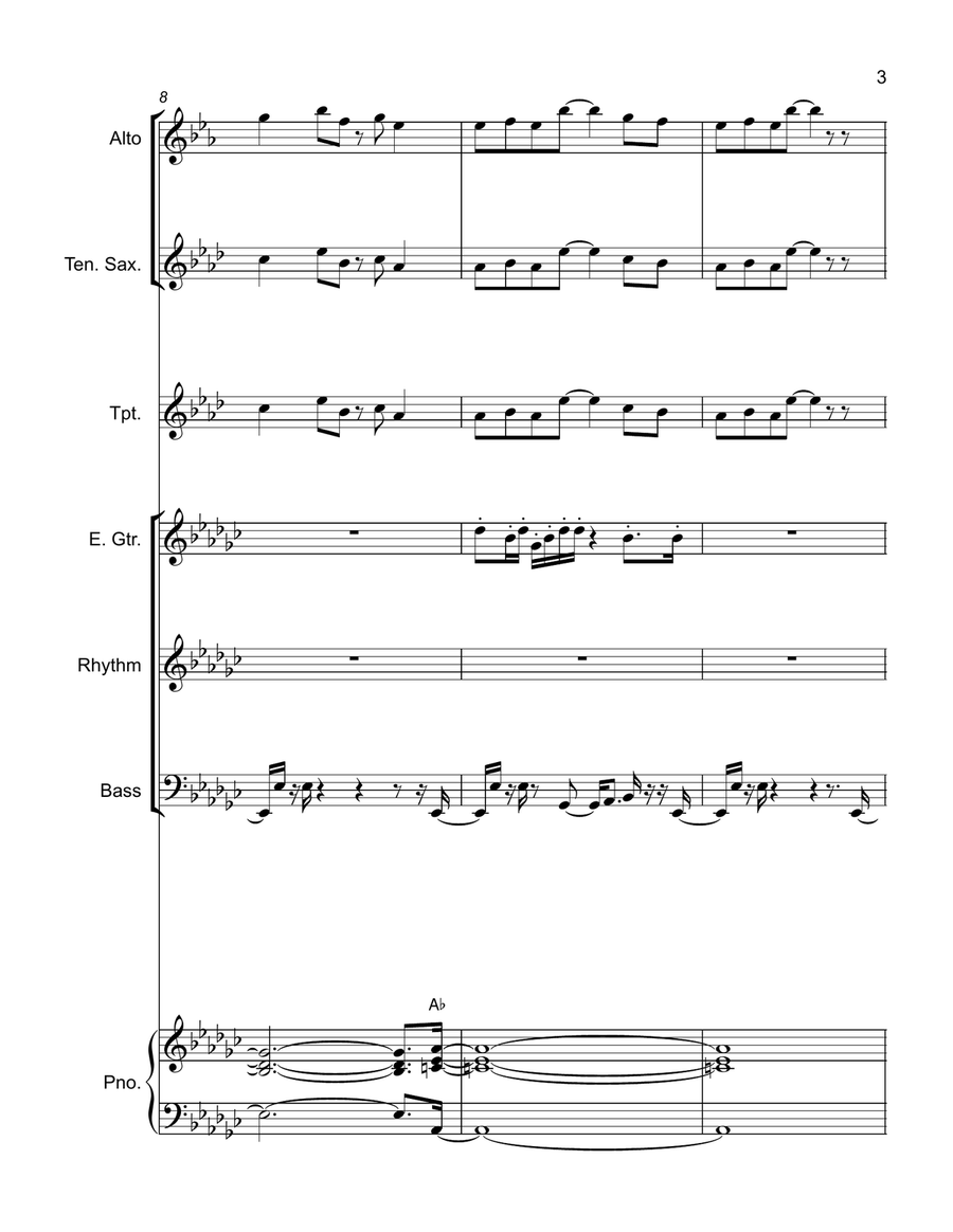 Mr. Cordon Jazz Ensemble scores gallery preview page 3
