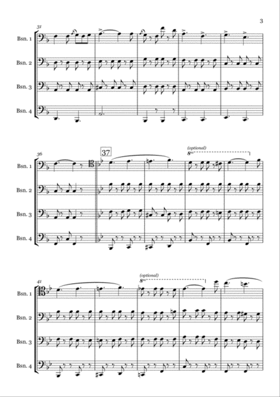 The Liberty Bell (for Bassoon Quartet) Woodwind Quartet scores gallery preview page 3