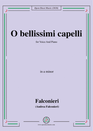 Book cover for Falconieri-O bellissimi capelli,in a minor,for Voice and Piano