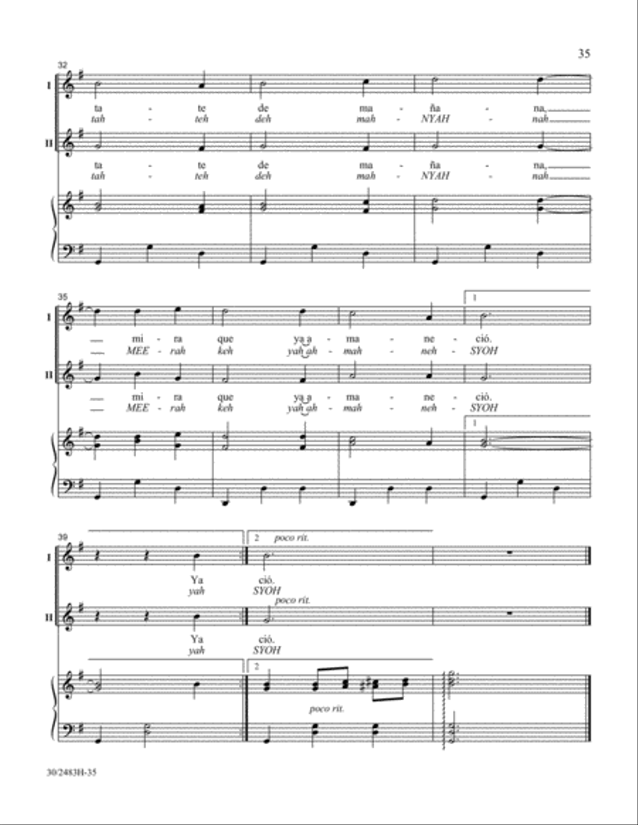 Friends to the North and Friends to the South Unison Choir scores gallery preview page 36