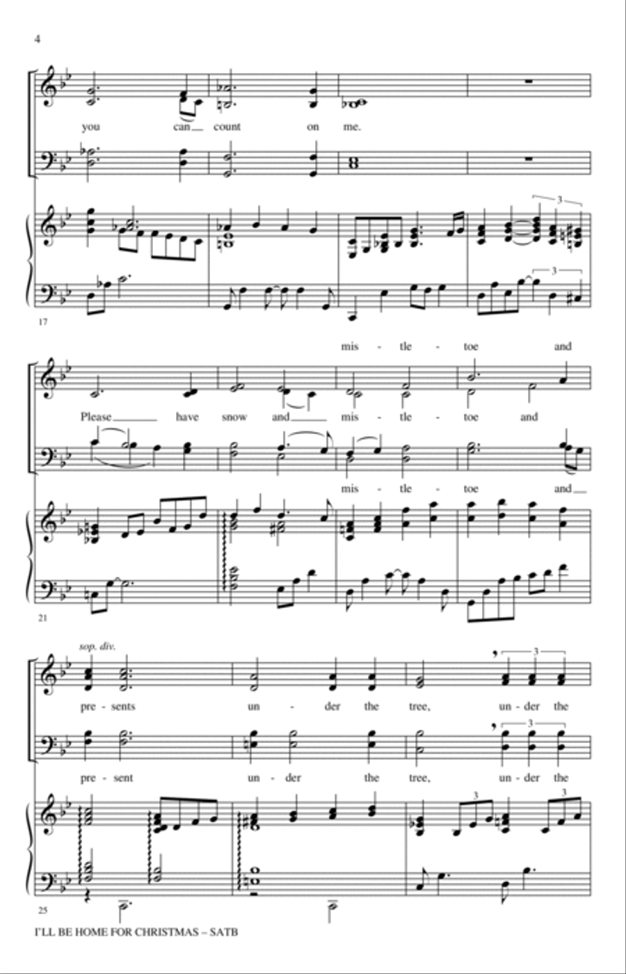 I'll Be Home For Christmas 4-Part scores gallery preview page 3