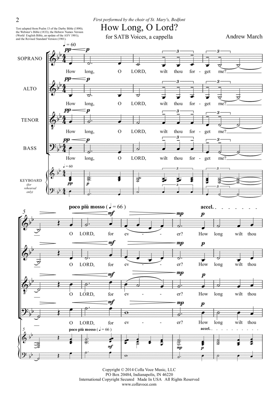 How Long, O Lord? 4-Part scores gallery preview page 1