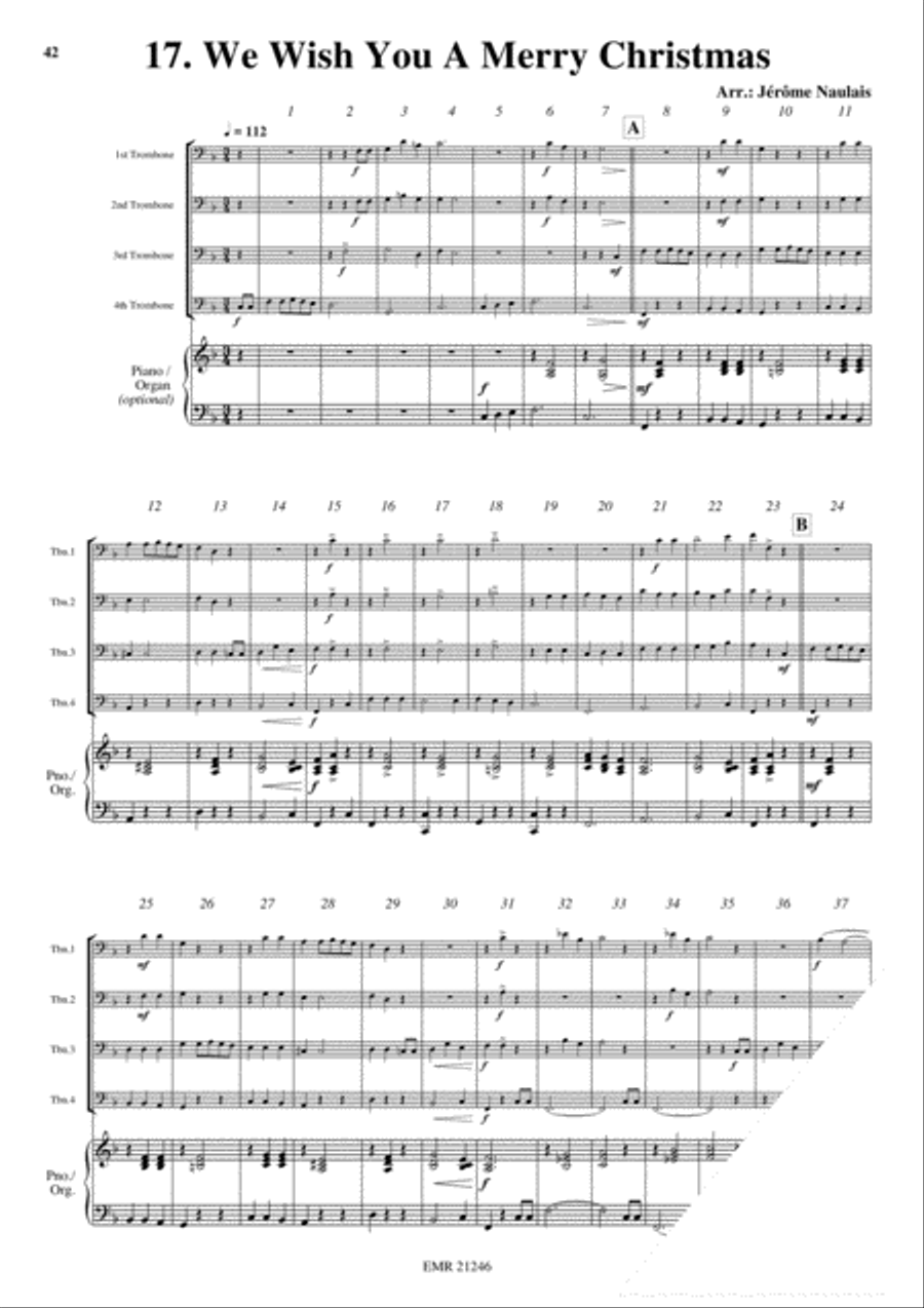 18 Christmas Songs Trombone Quartet scores gallery preview page 19