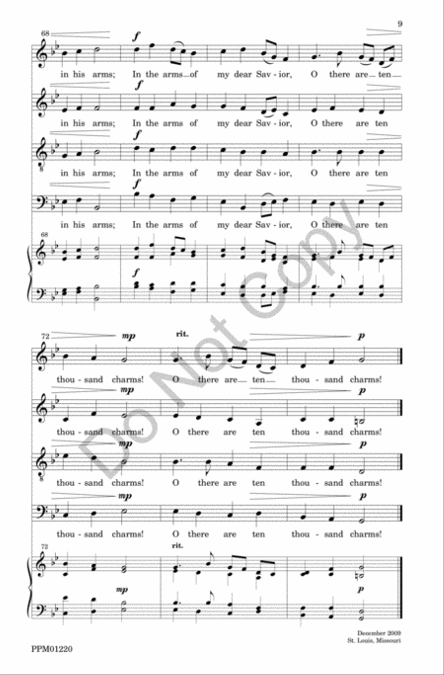 I Will Arise and Go to Jesus 4-Part scores gallery preview page 10