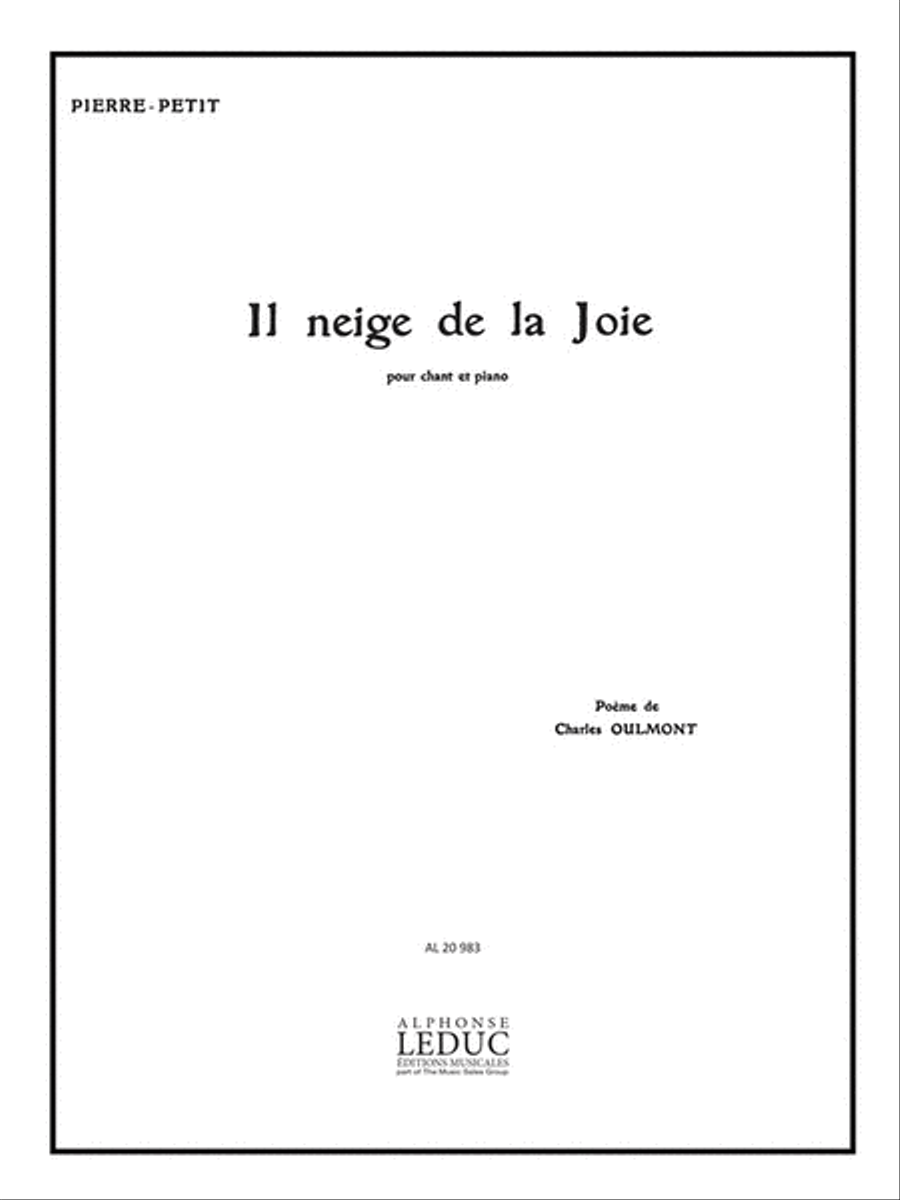 Il Neige De La Joie (mezzo/bar) (voice & Piano) Voice scores gallery preview page 1