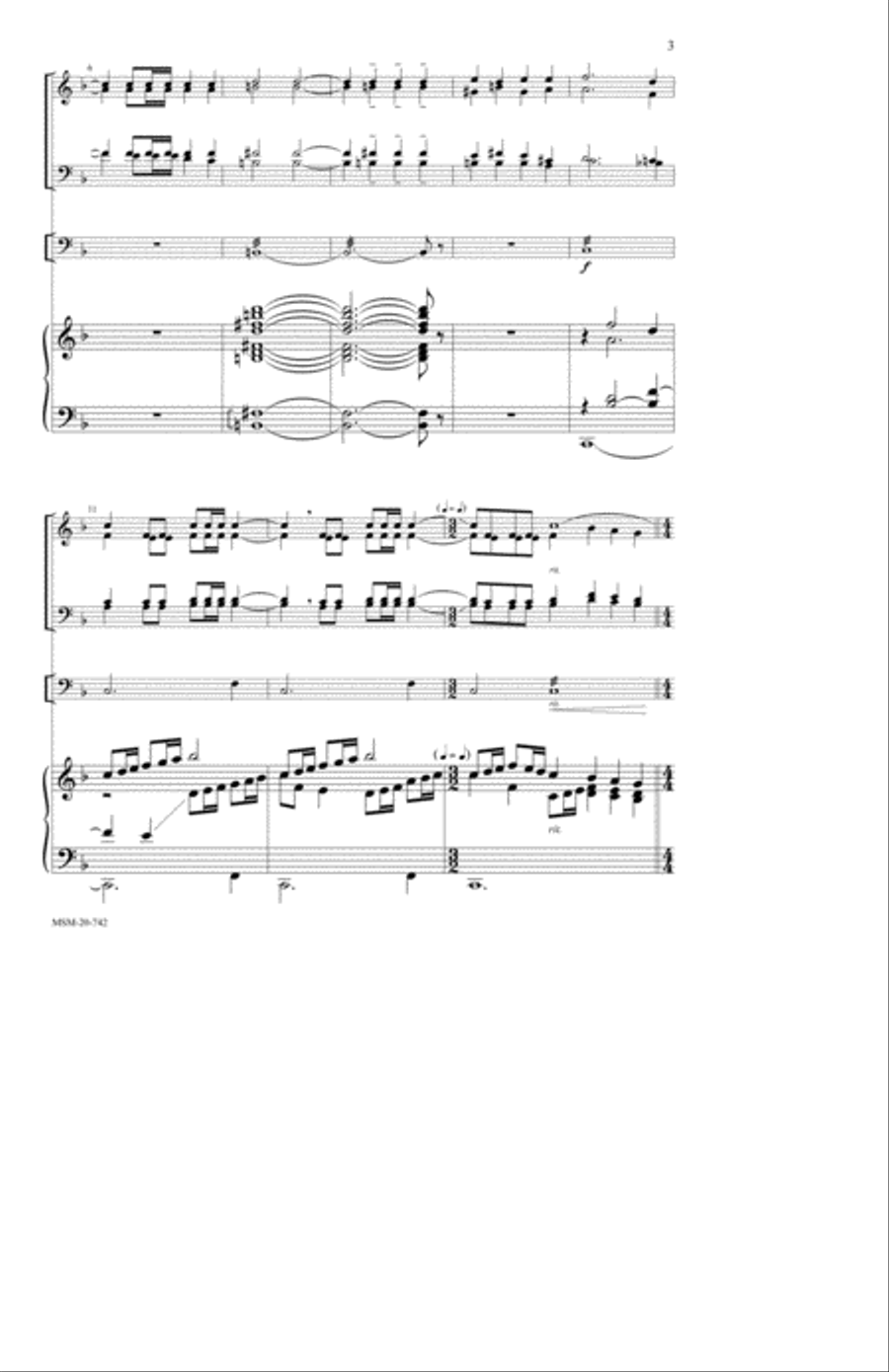 Hail Thee, Festival Day Hail Thee, Festival Day 4-Part scores gallery preview page 3