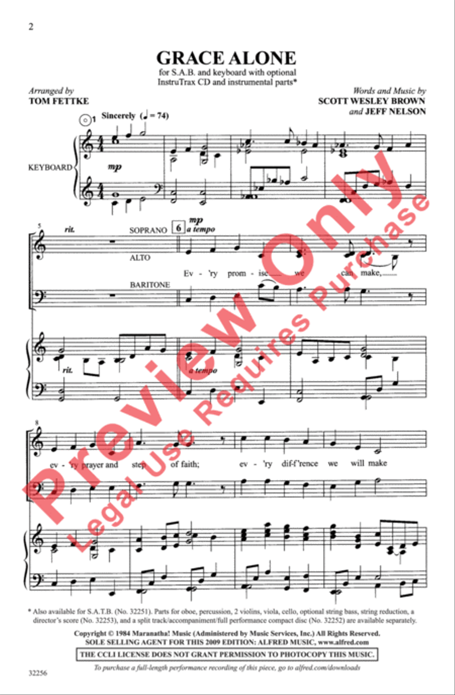 Grace Alone 3-Part scores gallery preview page 3