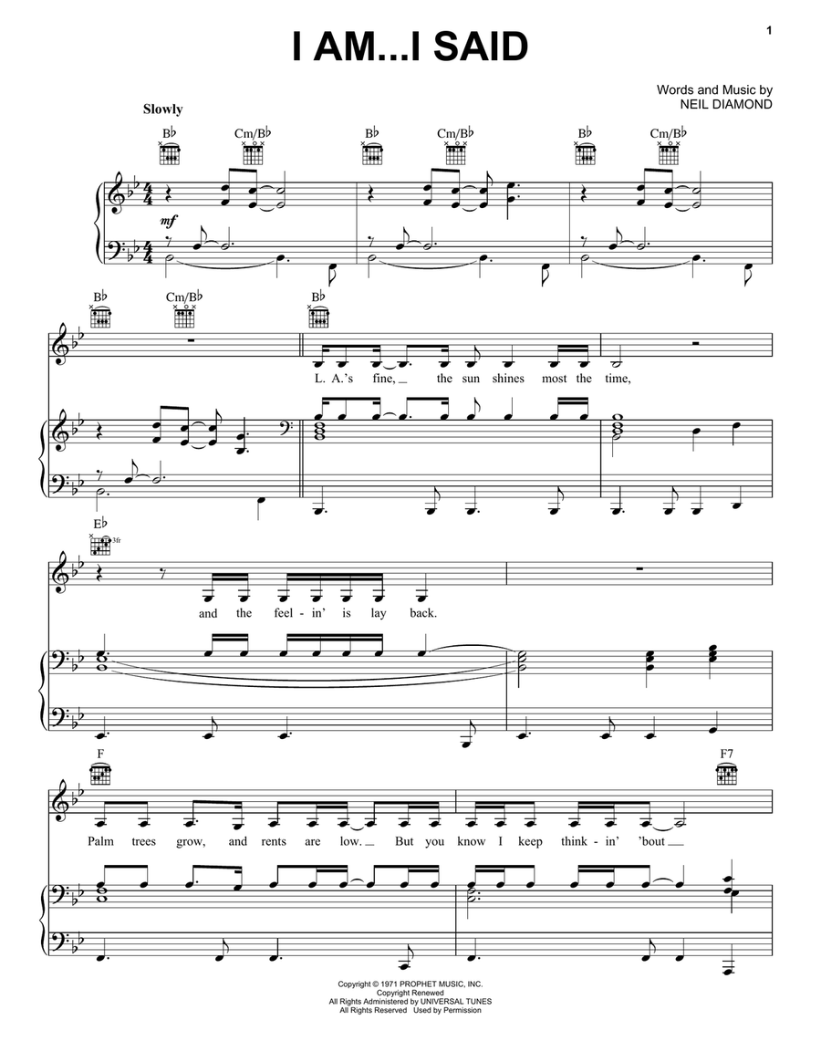 I Am...I Said I Am...I Said Acoustic Guitar scores gallery preview page 1