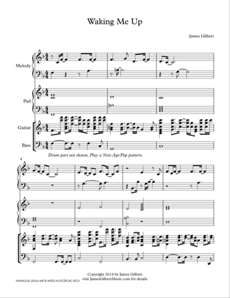 Waking Me Up Small Ensemble scores gallery preview page 1