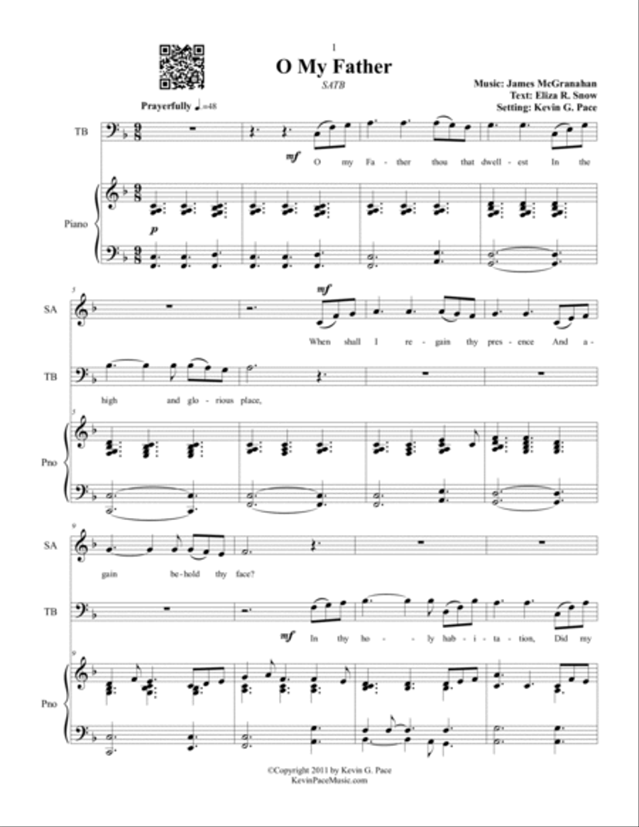 O My Father - SATB Choir 4-Part scores gallery preview page 2