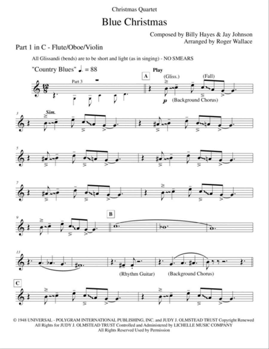 Blue Christmas Viola scores gallery preview page 5