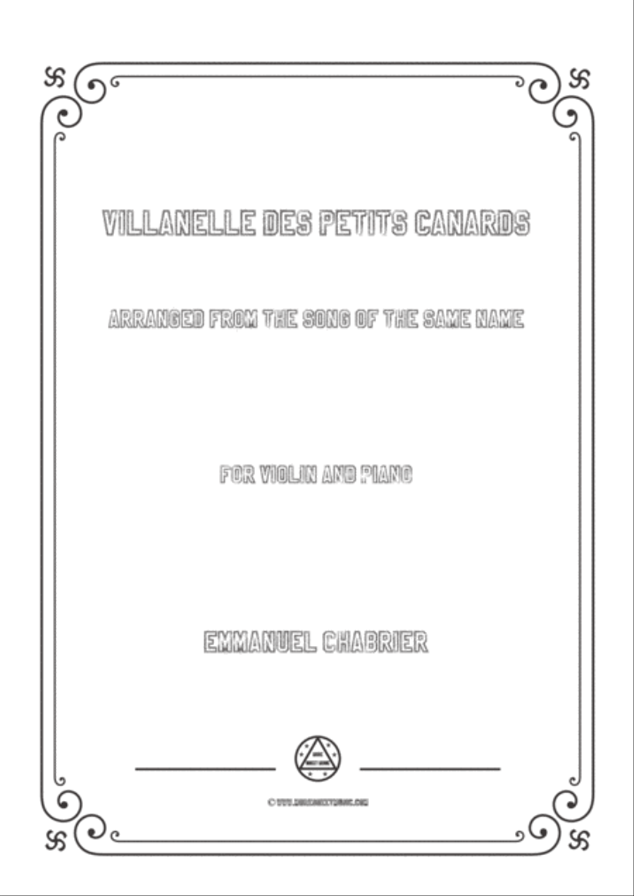 Chabrier-Villanelle des petits canards,for Violin and Piano Voice scores gallery preview page 1