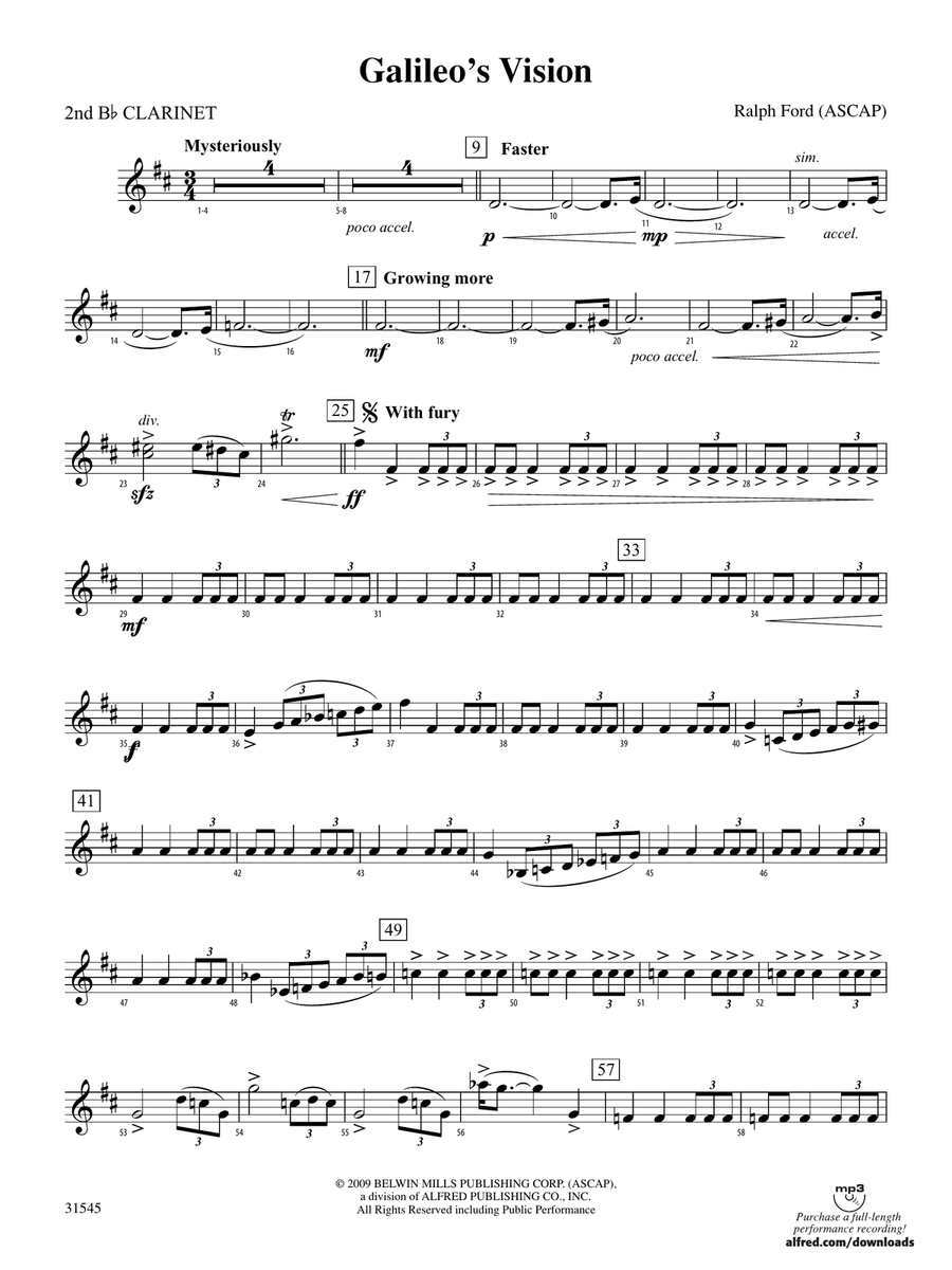 Galileo's Vision: 2nd B-flat Clarinet