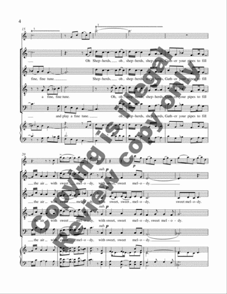 The Piping Carol 4-Part scores gallery preview page 4