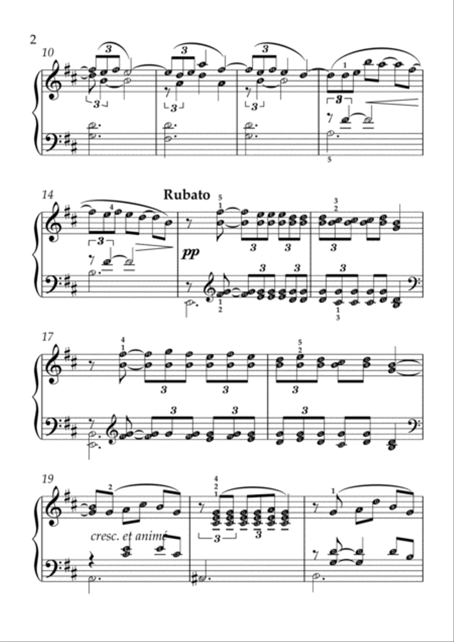 Debussy - Clair de Lune(With Note name) Easy Piano scores gallery preview page 2