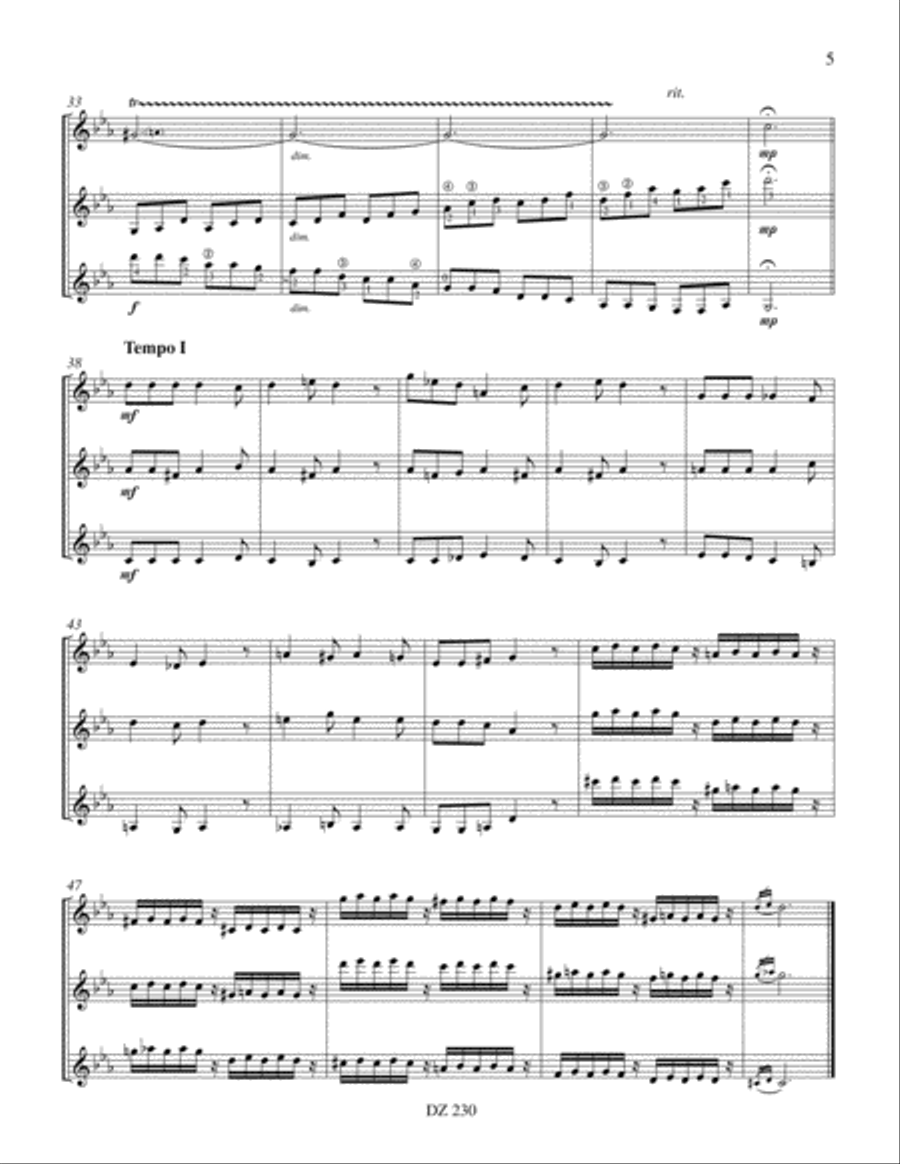 Trois danses capricieuses Guitar Ensemble scores gallery preview page 5