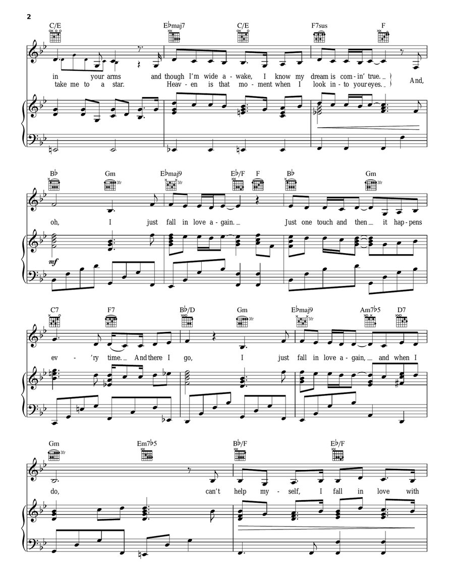 I Just Fall In Love Again Piano, Vocal, Guitar scores gallery preview page 2