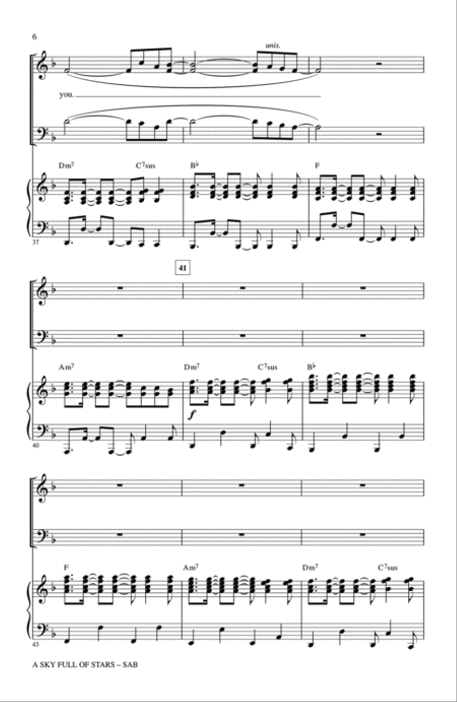A Sky Full Of Stars (arr. Mac Huff) 3-Part scores gallery preview page 5