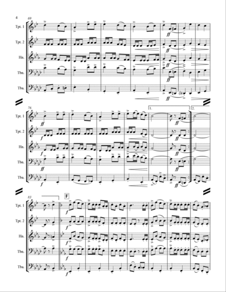 Morning Star Polka (for Brass Quintet) Morning Star Polka (for Brass Quintet) Brass Quintet scores gallery preview page 5