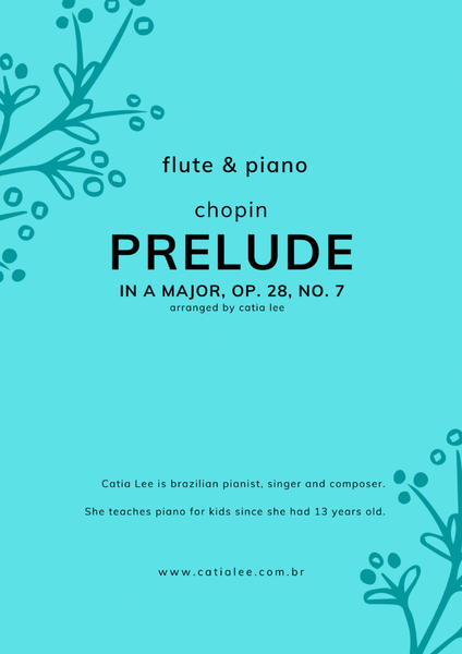 Prelude in A Major - Op 28, n 7 - Chopin for Flute and piano image number null