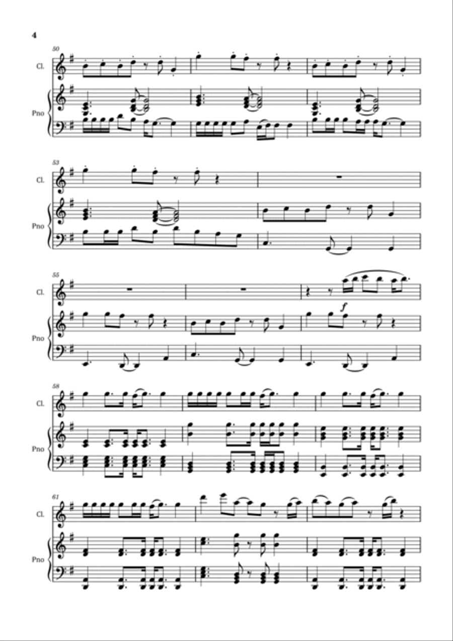 Fast Car B-Flat Clarinet scores gallery preview page 4