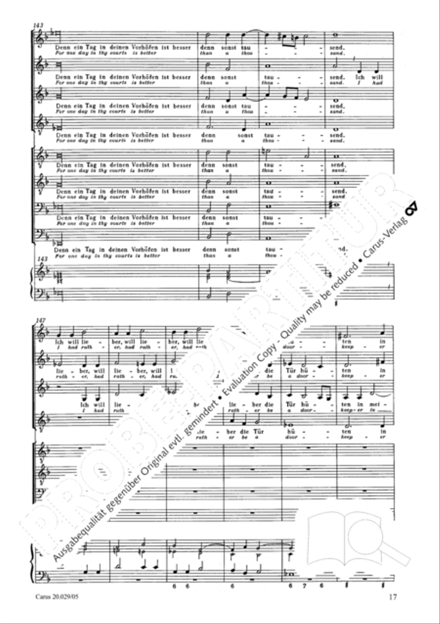 How beautiful is thy dwelling place (Wie lieblich sind deine Wohnungen) Men's Choir scores gallery preview page 20