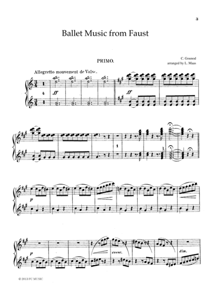 Gounod Ballet Music from Faust, for piano duet(1 piano, 4 hands), PG801