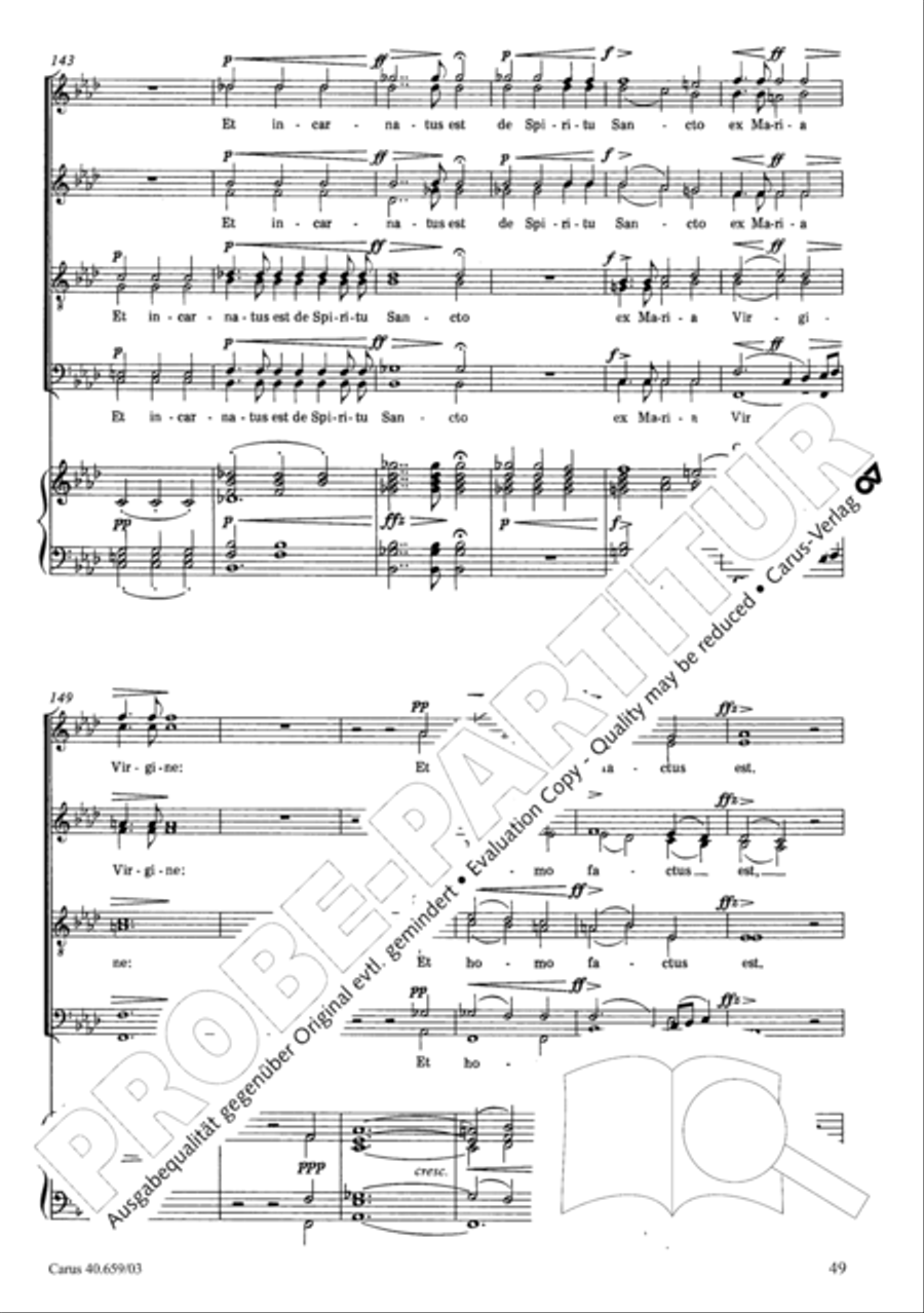 Mass in A flat major (Messe in As) 4-Part scores gallery preview page 50