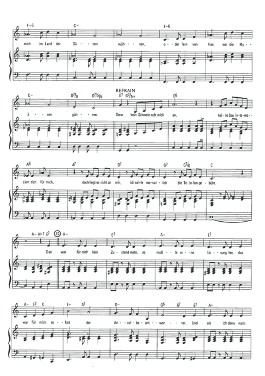 Kein Schwein ruft mich an Piano, Vocal scores gallery preview page 5