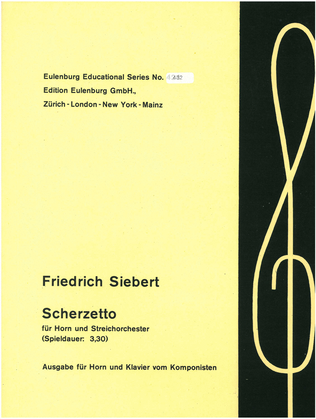 Book cover for Scherzetto for horn and piano